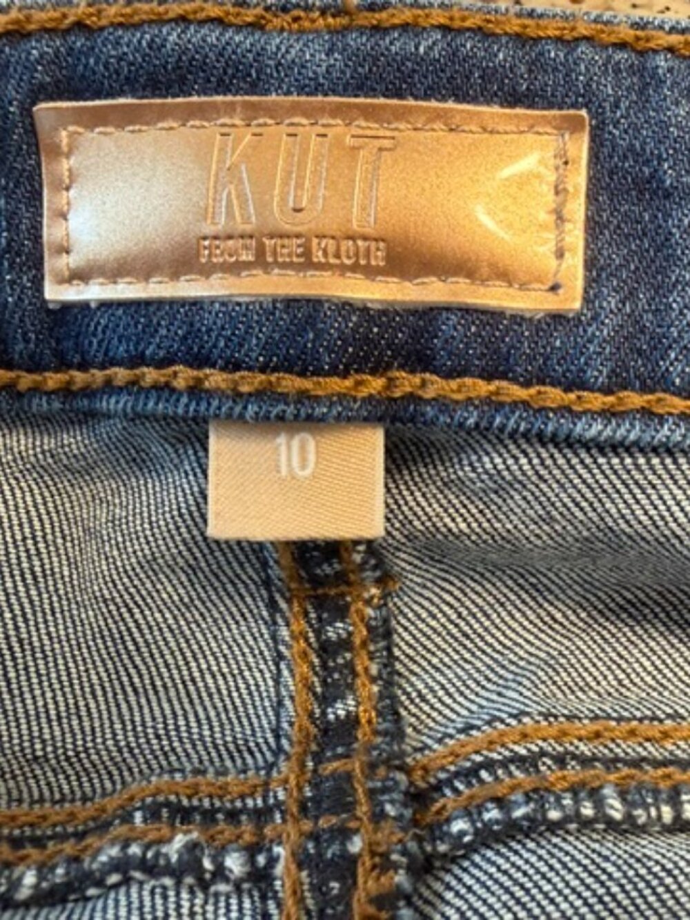 KUT from the Kloth Reese Fab Ab Ankle Straight Leg High Rise Blue Sz 10 Classic - Picture 4 of 8